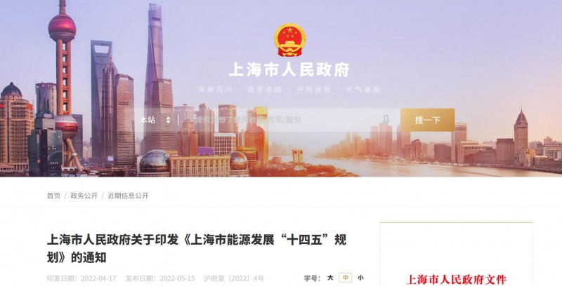 光伏新增2.7GW！上海市印發(fā)能源“十四五”規(guī)劃！