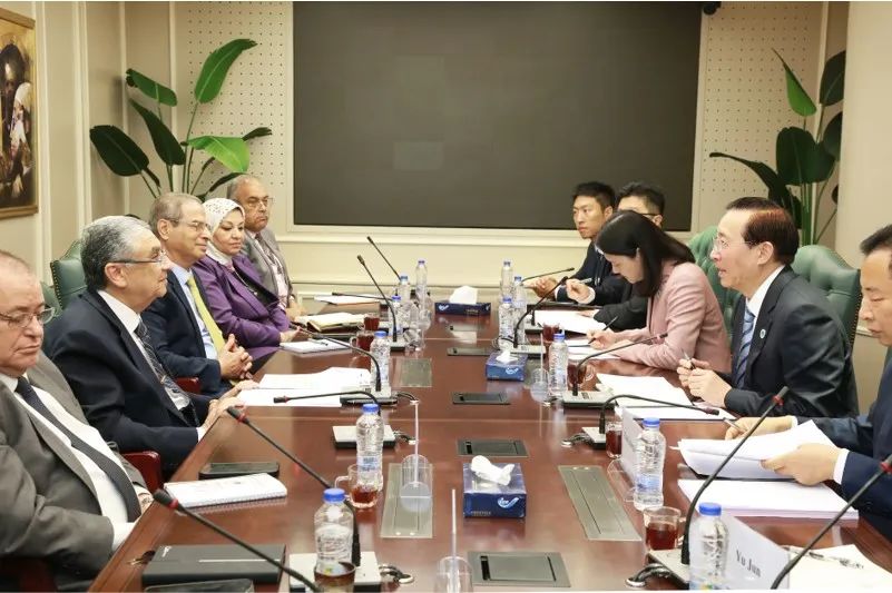國家電網(wǎng)董事長辛保安與埃及電力部部長沙赫爾、中國駐埃及大使廖力強會談