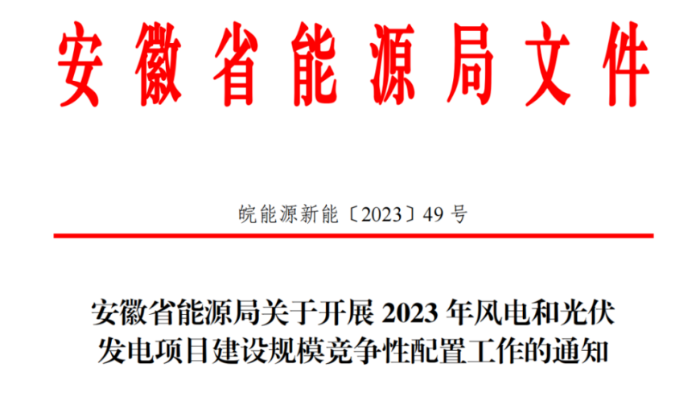 150萬千瓦！安徽省2023年風(fēng)電項目建設(shè)規(guī)模競配方案公布